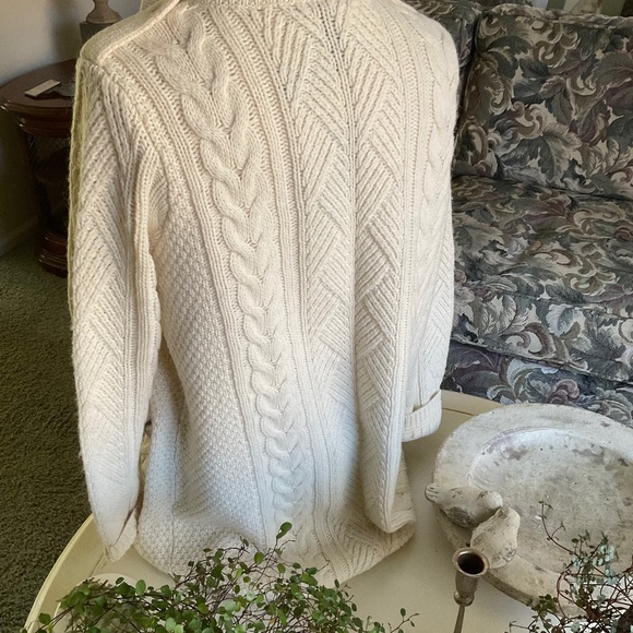 Ralph Lauren Cream Cable Knit Coat - Picture 3 of 3